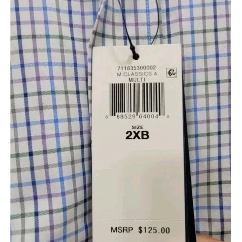 NWT Polo Ralph Lauren Performance Shirt Mens 2XB 2TG Gingham Check‎ Long-Sleeve
